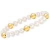 image:imageRossSimons 775mm Cultured Pearl and 8mm 14kt Yellow Gold Bead Stretch Bracelet80 Inches