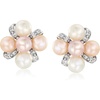 image:imageRossSimons 775mm Multicolored Cultured Pearl Earrings With Diamonds in Sterling Silver