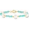 image:imageRossSimons 885mm Cultured Pearl and 445mm Amazonite Bead Bracelet in 18kt Gold Over Sterling7 Inches