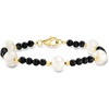 image:imageRossSimons 885mm Cultured Pearl and 445mm Onyx Bead Bracelet in 18kt Gold Over Sterling8 Inches