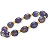 image:imageRossSimons 89mm Black Cultured Pearl and 14kt Yellow Gold Bead Stretch Braceletno gemstone