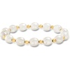 image:imageRossSimons 89mm Cultured Pearl and 14kt Yellow Gold Bead Stretch Bracelet80 Inches