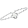 image:imageRossSimons Charles Garnier Color Me MotherOfPearl Clover and 10 ct tw CZ Cuff Bracelet in Sterling Silver 75 inches