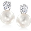 image:imageRossSimons Italian 10511mm Cultured Pearl and 150 ct tw CZ Drop Earrings in Sterling Silver