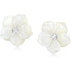 image:imageRossSimons Italian MotherOfPearl and 40 ct tw CZ Flower Earrings in Sterling Silver