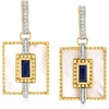image:imageRossSimons MotherOfPearl and 130 ct tw Sapphire Drop Earrings With 20 ct tw White Topaz in 18kt Gold Over Sterling