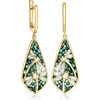 image:imageRossSimons MotherOfPearl and Abalone Shell Dragonfly Mosaic Drop Earrings in 18kt Gold Over Sterling