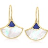 image:imageRossSimons MotherOfPearl and Lapis Fan Drop Earrings in 18kt Gold Over Sterling