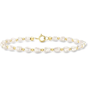 image:imagePure Collection by RossSimons 34mm Cultured Baroque Pearl and 14kt Yellow Gold Bead Bracelet7 Inches