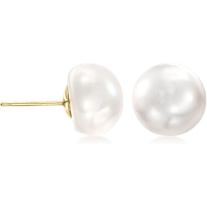 image:imageRossSimons 1011mm Cultured Button Pearl Stud Earrings in 14kt Yellow Gold