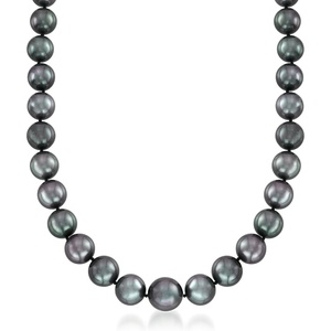 image:imageRossSimons 1013mm Black Cultured Tahitian Pearl Necklace With 14kt White Gold180 Inches