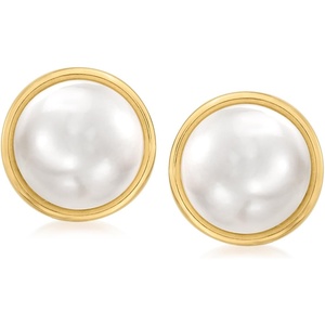 image:imageRossSimons 11512mm Cultured Pearl Earrings in 14kt Yellow Gold