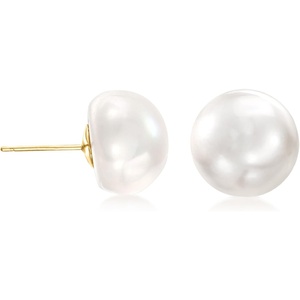 image:imageRossSimons 1213mm Cultured Button Pearl Stud Earrings in 14kt Yellow Gold