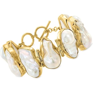 image:imageRossSimons 12x2126mm Cultured Baroque Pearl Bracelet in 18kt Gold Over Sterling7 Inches