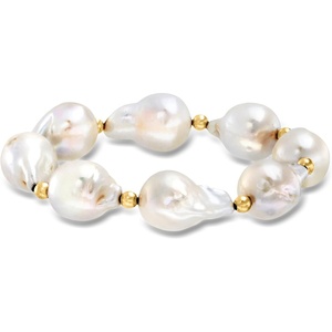 image:imageRossSimons 1314mm Cultured Baroque Pearl Stretch Bracelet With 14kt Yellow Gold70 Inches