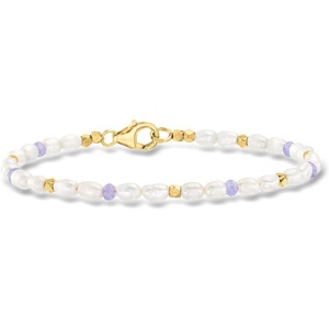 image:imageRossSimons 3x5mm Cultured Pearl and 120 ct tw Tanzanite Bead Station Bracelet With 18kt Gold Over Sterling8 Inches