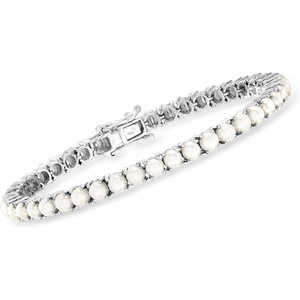 image:imageRossSimons 4mm Cultured Pearl Tennis Bracelet in Sterling Silver80 Inches