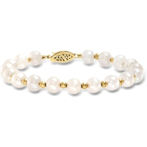 image:imageRossSimons 67mm Cultured Pearl Bracelet With 14kt Yellow Goldno gemstone