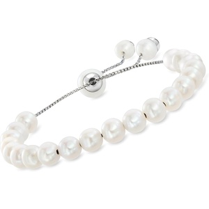 image:imageRossSimons 69mm Cultured Pearl Bolo Bracelet in Sterling Silver