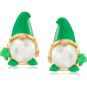 image:imageRossSimons 885mm Cultured Pearl and Enamel Gnome Earrings