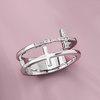 image:imagePure Collection by RossSimons 010 ct tw Diamond 2Row Cross Ring in Sterling SilverDiamond