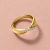 image:imageRossSimons 010 ct tw Diamond Diagonal Ring in 18kt Gold Over SterlingDiamond
