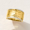 image:imageRossSimons 010 ct tw Diamond Hammered Ring in 18kt Gold Over SterlingDiamond