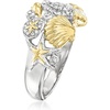 image:imageRossSimons 010 ct tw Diamond Sea Life Ring in 2Tone Sterling SilverDiamond