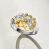 image:imageRossSimons 010 ct tw Diamond Sea Life Ring in 2Tone Sterling SilverDiamond