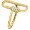 image:imageRossSimons 010 ct tw Tapered Baguette Diamond Oval CarabinerLink Ring in 18kt Gold Over SterlingDiamond