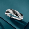image:imageRossSimons 015 ct tw Black and White Diamond Twisted Ring in Sterling SilverDiamond