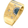 image:imageRossSimons 020 ct tw Blue and White Diamond Celestial Ring in 18kt Gold Over Sterlingdiamondcolored