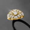 image:imageRossSimons 025 ct tw Diamond Floral Milgrain VintageStyle Ring in 18kt Gold Over SterlingDiamond