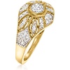 image:imageRossSimons 025 ct tw Diamond Floral Milgrain VintageStyle Ring in 18kt Gold Over SterlingDiamond