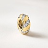 image:imageRossSimons 025 ct tw LabGrown Diamond Striped Bead Charm in 18kt Gold Over Sterling