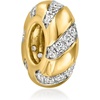 image:imageRossSimons 025 ct tw LabGrown Diamond Striped Bead Charm in 18kt Gold Over Sterling