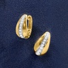 image:imageRossSimons 033 ct tw Diamond Striped Hoop Earrings in 18kt Gold Over Sterling