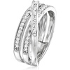 image:imageRossSimons 033 ct tw Round and Baguette Diamond Crisscross Ring in Sterling SilverDiamond