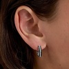 image:imageRossSimons 050 ct tw Black and White Diamond Huggie Hoop Earrings in Sterling Silver
