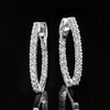 image:imageRossSimons 050 ct tw LabGrown Diamond InsideOutside Hoop Earrings in Sterling Silver