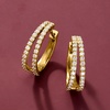 image:imageRossSimons 075 ct tw LabGrown Diamond DoubleHoop Earrings in 18kt Gold Over Sterling