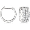 image:imageRossSimons 100 ct tw Diamond 3Row Huggie Hoop Earrings in 14kt White Gold