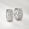image:imageRossSimons 100 ct tw Diamond 3Row Huggie Hoop Earrings in 14kt White Gold