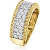 image:imageRossSimons 100 ct tw Diamond BeadedEdge Ring in 18kt Gold Over SterlingDiamond