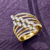 image:imageRossSimons 100 ct tw Diamond MultiRow Navette Ring in 18kt Gold Over SterlingDiamond