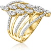 image:imageRossSimons 100 ct tw Diamond MultiRow Navette Ring in 18kt Gold Over SterlingDiamond