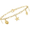 image:imageRossSimons 14kt Yellow Gold Sea Life Paper Clip Link Charm Braceletno gemstone