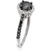 image:imageRossSimons 150 ct tw Black and White Diamond Halo Ring in Sterling SilverDiamond