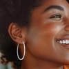 image:imageRossSimons 200 ct tw Diamond InsideOutside Hoop Earrings in Sterling Silver
