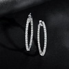 image:imageRossSimons 300 ct tw Diamond InsideOutside Hoop Earrings in Sterling Silver